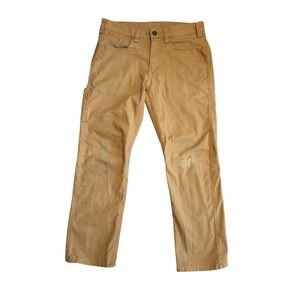 Milwaukee FreeFlex Mens Tan Utility Work Pants 34x30 Relaxed Fit Straight Leg